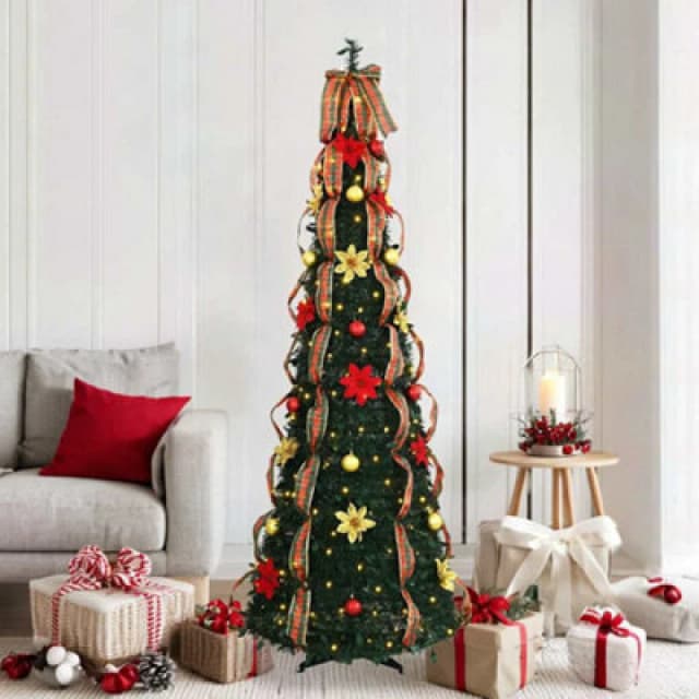 Vidaxl Artificial Christmas Tree With 150 Leds Green 180 Cm Pvc