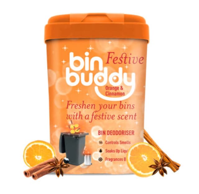Festive Christmas Bin Freshener Powder Orange And Cinnamon Bin Buddy 450G