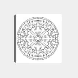 MANDALA54 White Black Decorative Canvas Painting