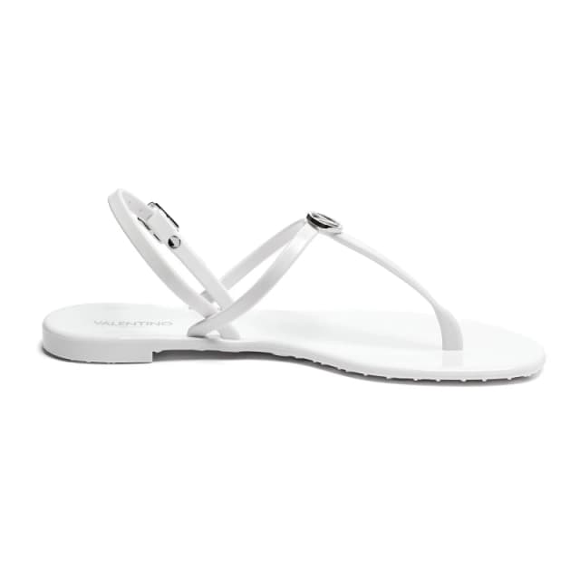 Valentino Womens Jally Designer Flat Sandals White female 4 (37)