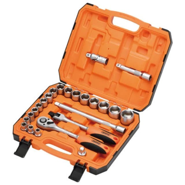 Draper HI-TORQ&174 6 Point Socket Set, 1/2' (24 Piece) (22112) 5059482044298