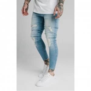 SikSilk Distressed Skinny Denim - Light Wash