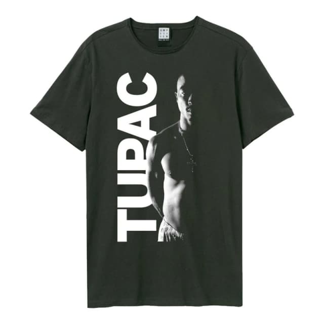 Amplified Amplified Men Tupac Shakur T-Shirt in Charcoal Size: 3X-Large Charcoal XXXL Male 5063703714549