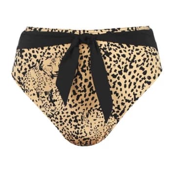 Biba High Waisted Tie Bikini Bottoms - Cheetah