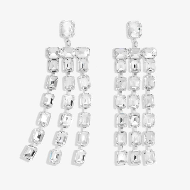 Mood Silver Crystal Mirror Statement Drop Earrings Jewellery Sets One Size Silver 72202011000