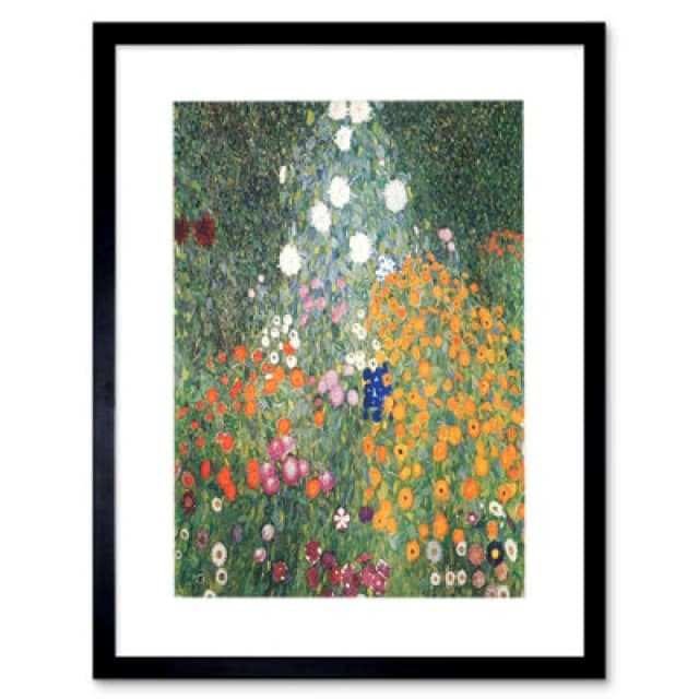 Wee Blue Coo Gustav Klimt Flower Garden 1907 Old Master Painting Framed Wall Art Print