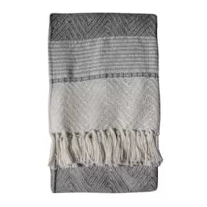 Gallery Interiors Chevron Grey Throw Outlet