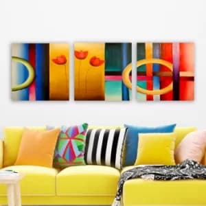 PDKR10320 Multicolor Decorative Canvas Painting (3 Pieces)