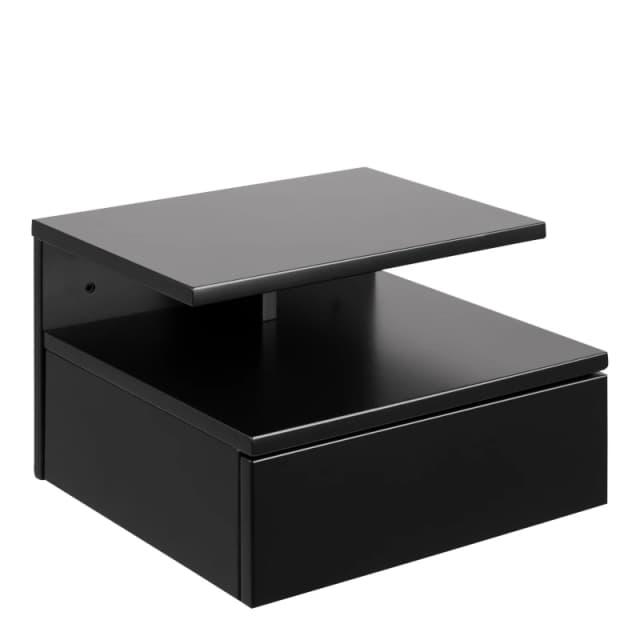 Furniture To Go Ashlan Bedside Table with 1 Drawer in Black Unisex