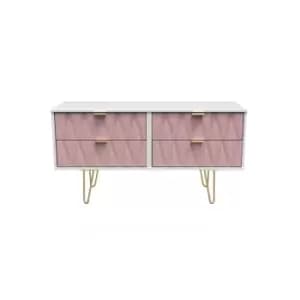 Welcome Furniture Copenhagagen 4 Drawer Bed Box - Kobe Pink and White