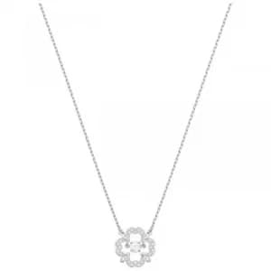 Ladies Swarovski Silver Plated Sparkling Dance Flower Necklace