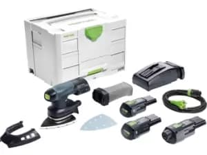 Festool DTSC400Li3 1I-Set GB 18V 2x3.1Ah 100x150mm Bluetooth Delta Sander Set