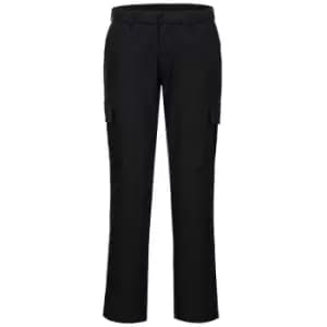 Portwest Mens Stretch Slim Cargo Trousers (30R) (Black)