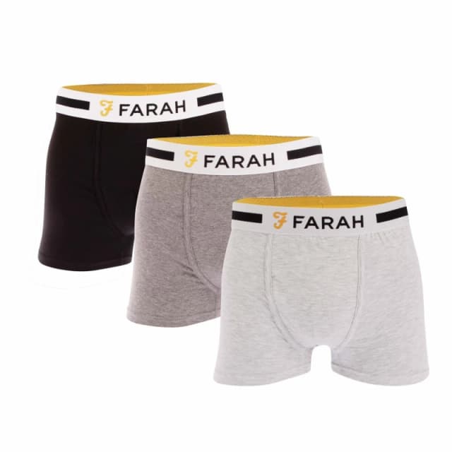 Farah Yeri 3 Pack Boxer Shorts - Grey Grey 2XL