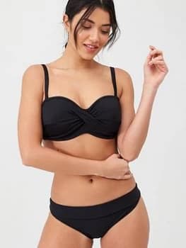 Panache Anya Riva Fold Bikini Pant - Black, Size 10, Women