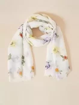 Accessorize Wildflower Printed scarf, White, Women