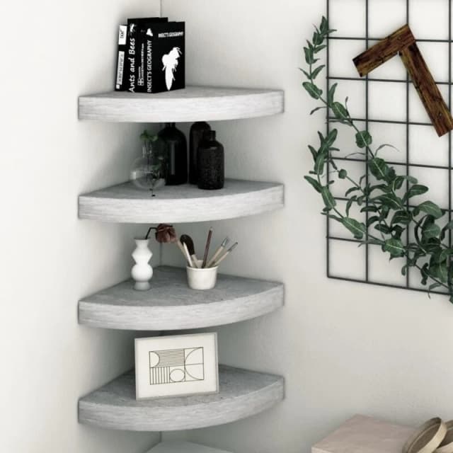 VIDAXL Vidaxl - Wall Corner Shelves 4 pcs Concrete Grey 35x35x3.8cm mdf 8720286417454