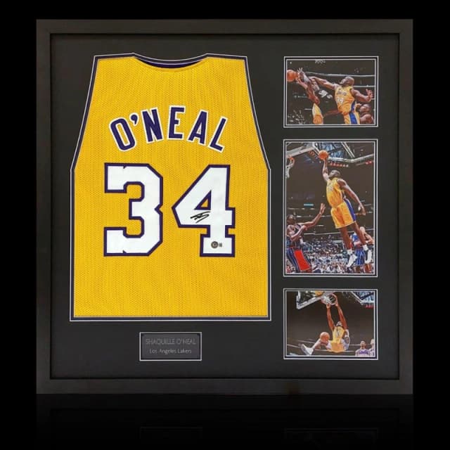 The Fan Cave Shaquille ONeal Signed Los Angeles Lakers Jersey Yellow unisex 820mm x 82
