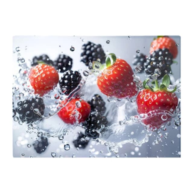 Warren Reed Designer Splash Of Freshness: Berries In Water Chopping Board