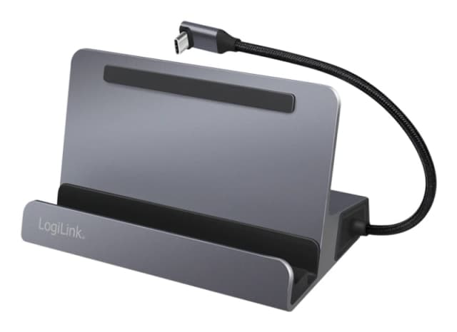 LogiLink UA0408 mobile device dock station Universal Black. Silver