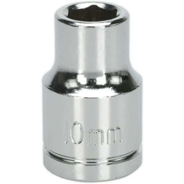 Loops 10mm Chrome Plated Drive Socket - 1/2" Square Drive - High Grade Carbon Steel Metallics