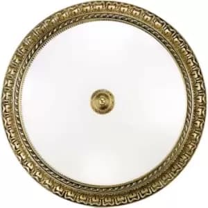 Kolarz Milady Glass Bowl Semi Flush Ceiling Light 4 Light Antique Brass