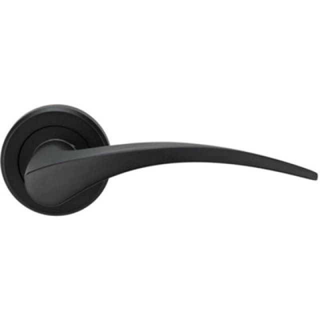 Loops PAIR Arched Tapered Handle on Round Rose Concealed Fix Matt Black Finish Black