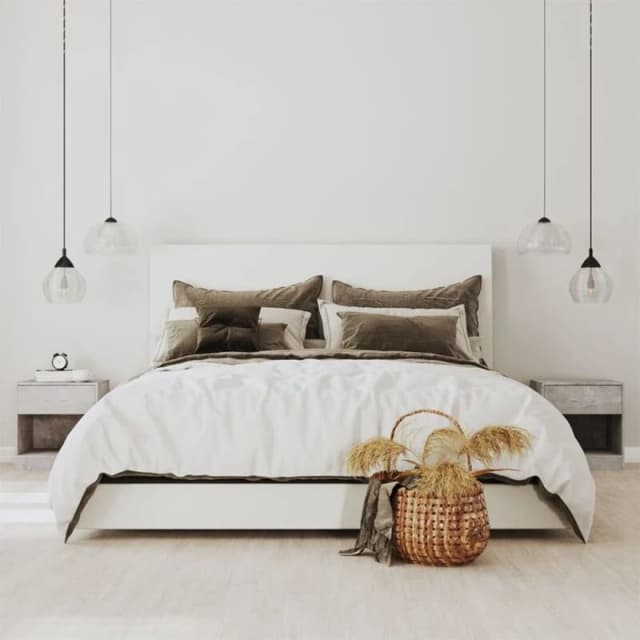 Vidaxl Bedside Cabinets 2 Pcs With Drawer Concrete Grey 342584