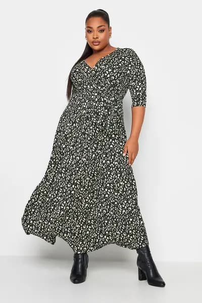 Yours Animal Print Maxi Dress Black