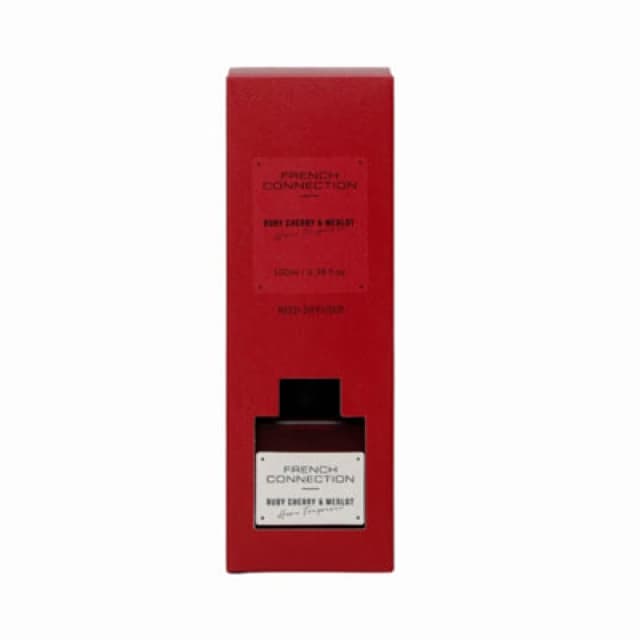 French Connection French Connection Ruby Cherry & Merlot Reed Diffuser 100ml Square Design in Dark Red Dark Red 100ml Unisex 5056791600375