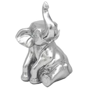 Smooth Silver Elephant Sitting
