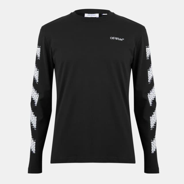 Off White Mens Diag Skate Diagonal Graphic Long Sleeve T-Shirt Black-White male XS
