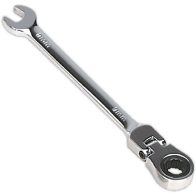 Loops 8mm Flexible Ratchet Combination Spanner - Flexible Ring Head - Chrome Vanadium Multi