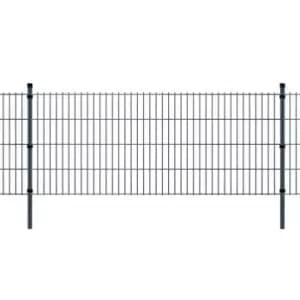 Vidaxl 2D Garden Fence Panel & Posts 2008X1030 Mm 2m Grey