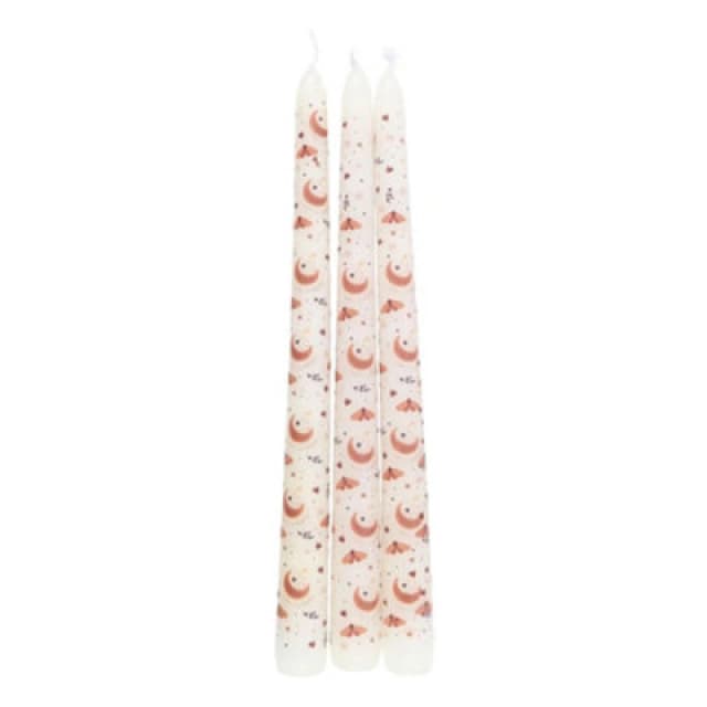 Something Different Something Different Taper Harvest Moon Candle Set (Pack of 3) in Off White Off White One Size Unisex 5063703728980