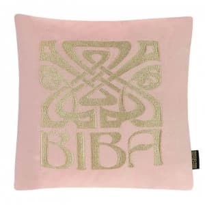 Biba Logo Cushion - Logo Blush