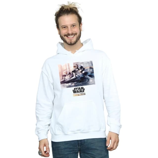 Star Wars Star Wars Men The Mandalorian Scout Troopers Hoodie in White Size: Small White S Male 5059400106282