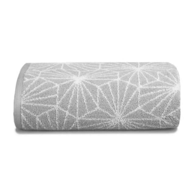 Allure Bath Fashions Geometric Design Jacquard Bath Towel - Grey