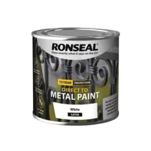Ronseal Direct to Metal Paint White Satin 250ml