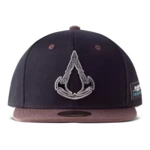Assassins Creed Valhalla Metal Badge Crest Logo Snapback Baseball Cap, Unisex, Black/Brown (SB358873ASC)