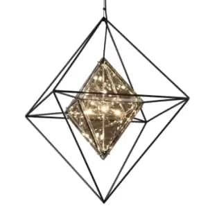 Epic 8 Light Pendant Forged Iron, Glass