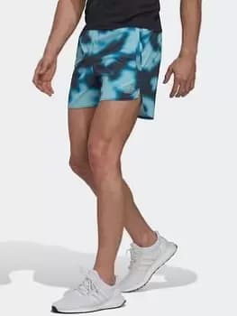 adidas Run Icons Logo Graphic Aop Shorts, Multi Size M Men