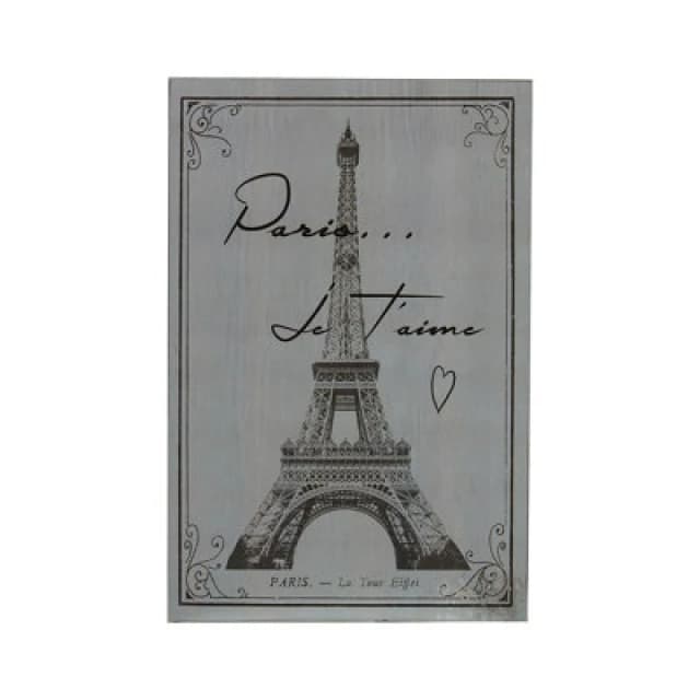 Premier Housewares Paris Wall Plaque Home Wall Decor Grey