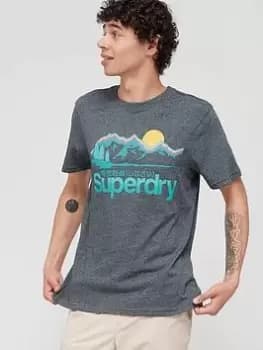 Superdry Outdoor Logo T-Shirt - Grey Size M Men