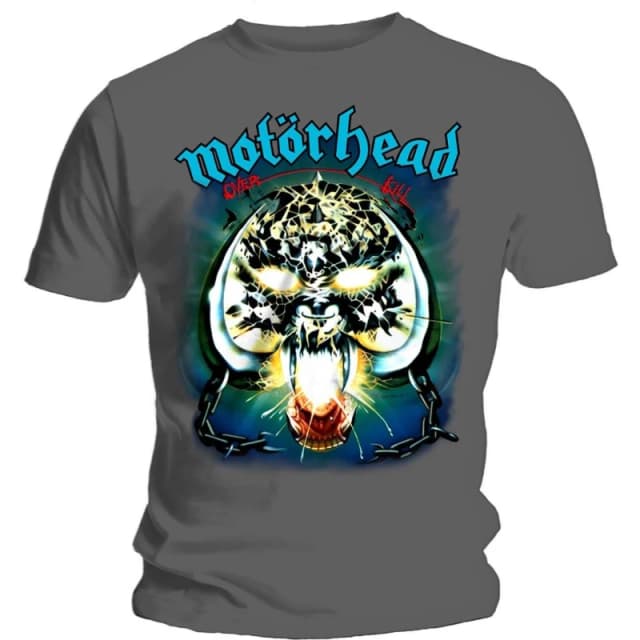 Motorhead Mens Overkill T-Shirt in Charcoal Size: Medium Charcoal Male M