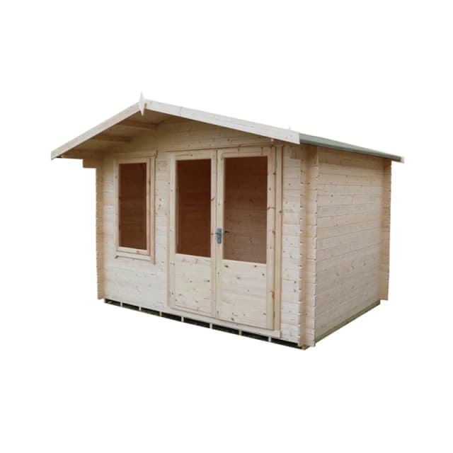 Shires Berryfield Log Cabin Home Office Garden Room Approx 11 x 10 Feet in Brown Brown Unisex