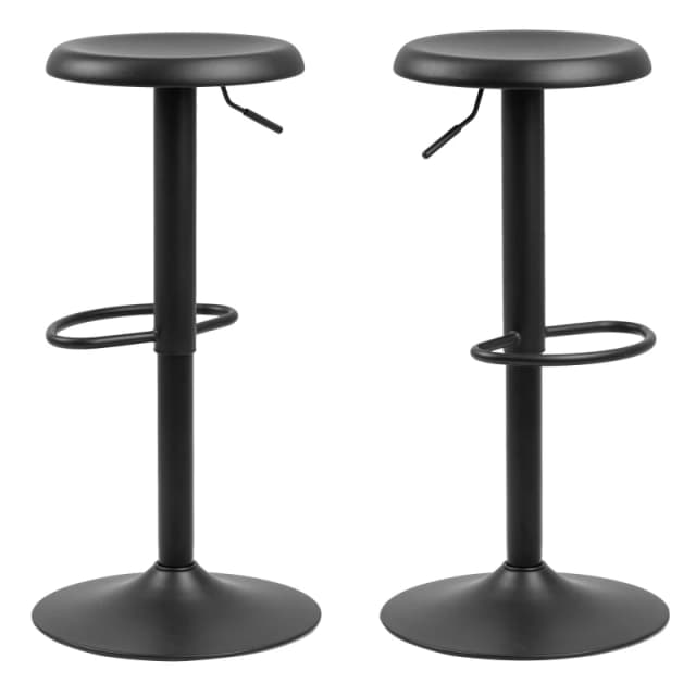Furniture To Go Finch Black Bar Stool without Back Set of 2 Black