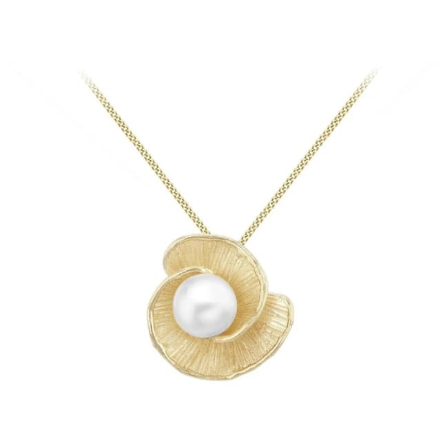 Be You 9ct Gold Freshwater Pearl Flower Necklace Yellow Gold female 18in