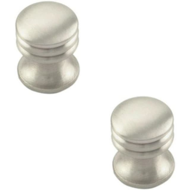 Loops 2x One Piece Textured Cupboard Door Knob 15.5mm Diameter Satin Nickel Metallics unisex