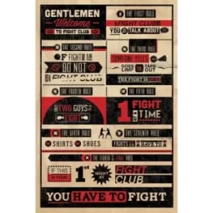 Fight Club Rules Infographic Maxi Poster